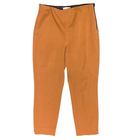 Everlane Cocoa Brown Flat Front Ankle Stretch Business Casual Crop Pants 12 - Picture 1 of 8